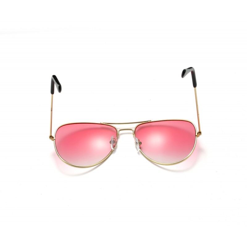 Flight Style Sunglasses Pink Lenses UV400 Protection Designer Unisex Shades